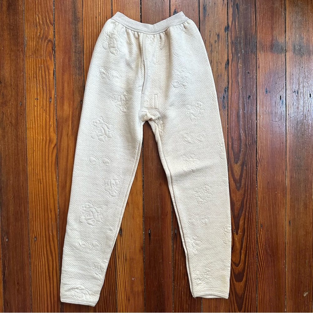 Teddy bear quilted long underwear pants